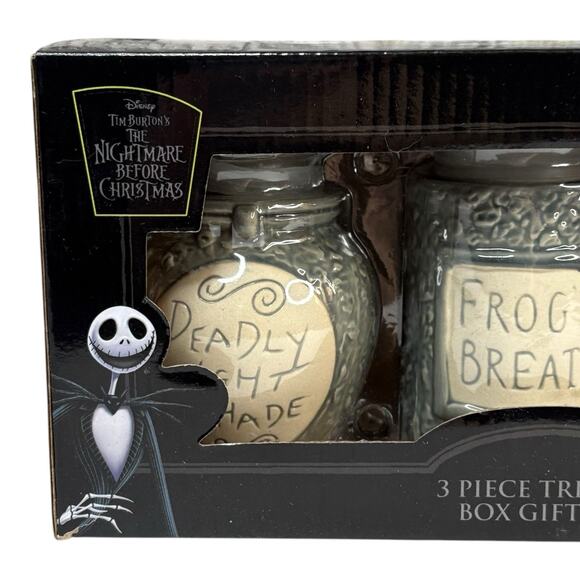 NEW The Nightmare Before Christmas Sally Jars 3 Piece Glass Trinket Box Gift Set - Picture 3 of 14